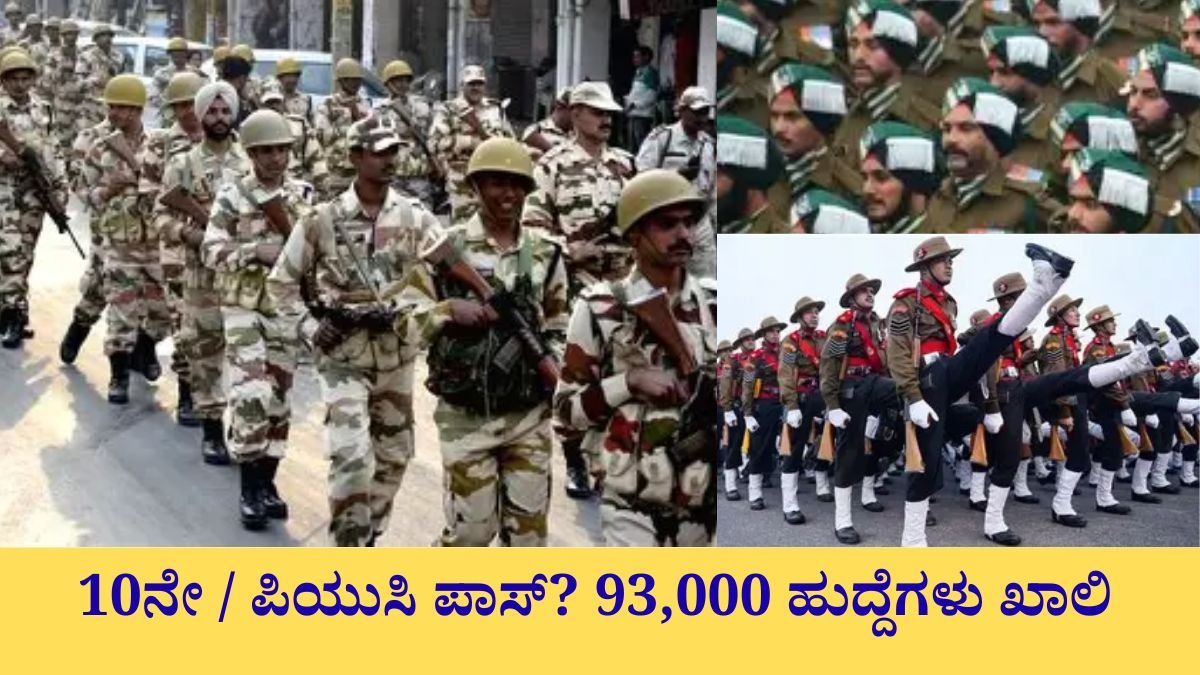 CISF Recruitment 2026, 10th PUC Pass Youth Opportunity, 93000 Vacancies in Paramilitary Forces