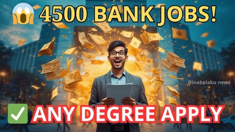 Central Bank of India Apprentice Recruitment 2026 thumbnail showing excited graduates in front of a bank building with 4500 job opportunities and banking career concept.