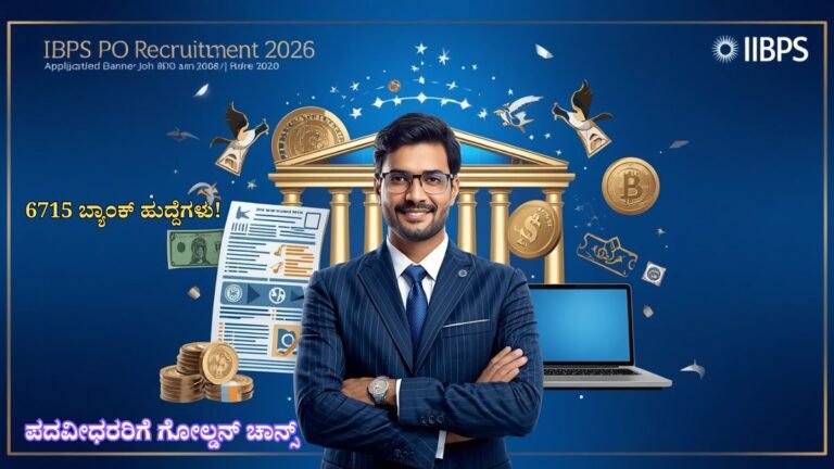 IBPS PO Recruitment 2026 Kannada notification with 6715 vacancies, salary, eligibility, exam dates and online application details for banking jobs.