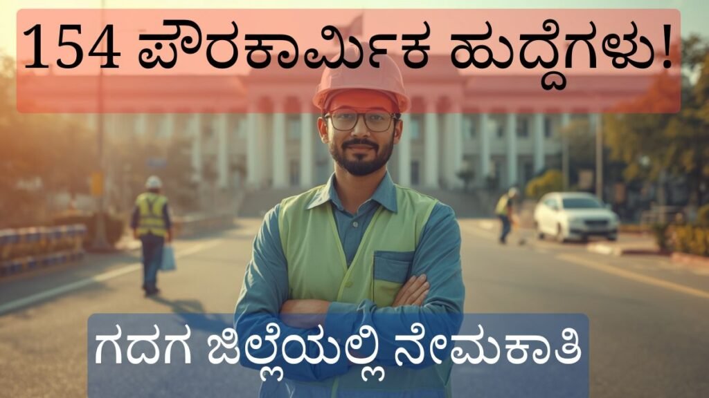 ಗದಗ ಜಿಲ್ಲಾಧಿಕಾರಿ ಕಚೇರಿ ಪೌರಕಾರ್ಮಿಕ ನೇಮಕಾತಿ 2026 - 154 ಹುದ್ದೆಗಳು